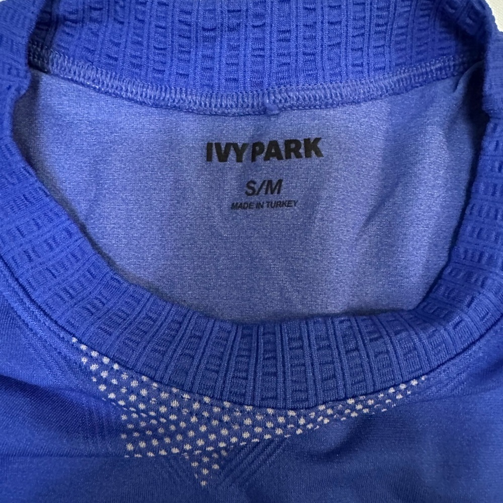 IVY PARK Blue Fitted Crop T-Shirt - Picture 3 of 4